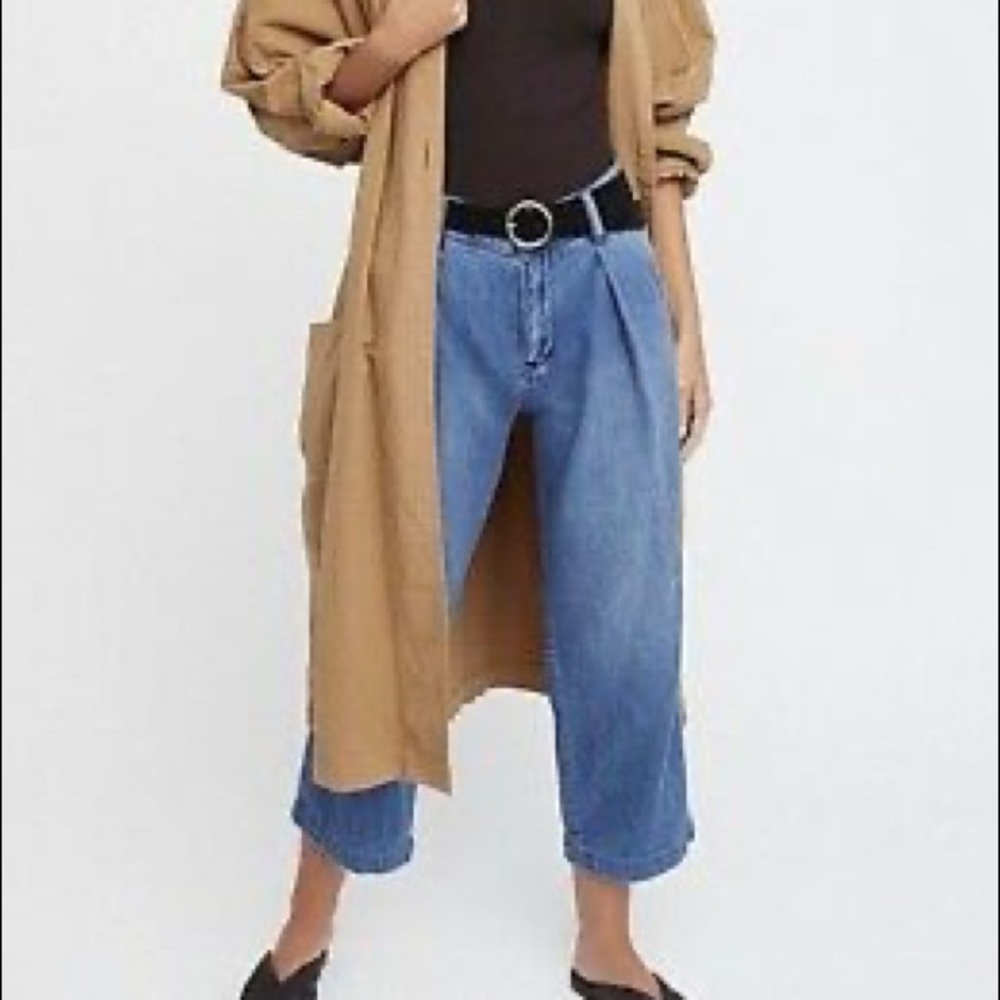 Free People Pleated Denim Trouser